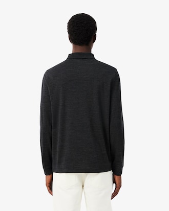 Regular Fit Long Sleeved Wool Polo Shirt