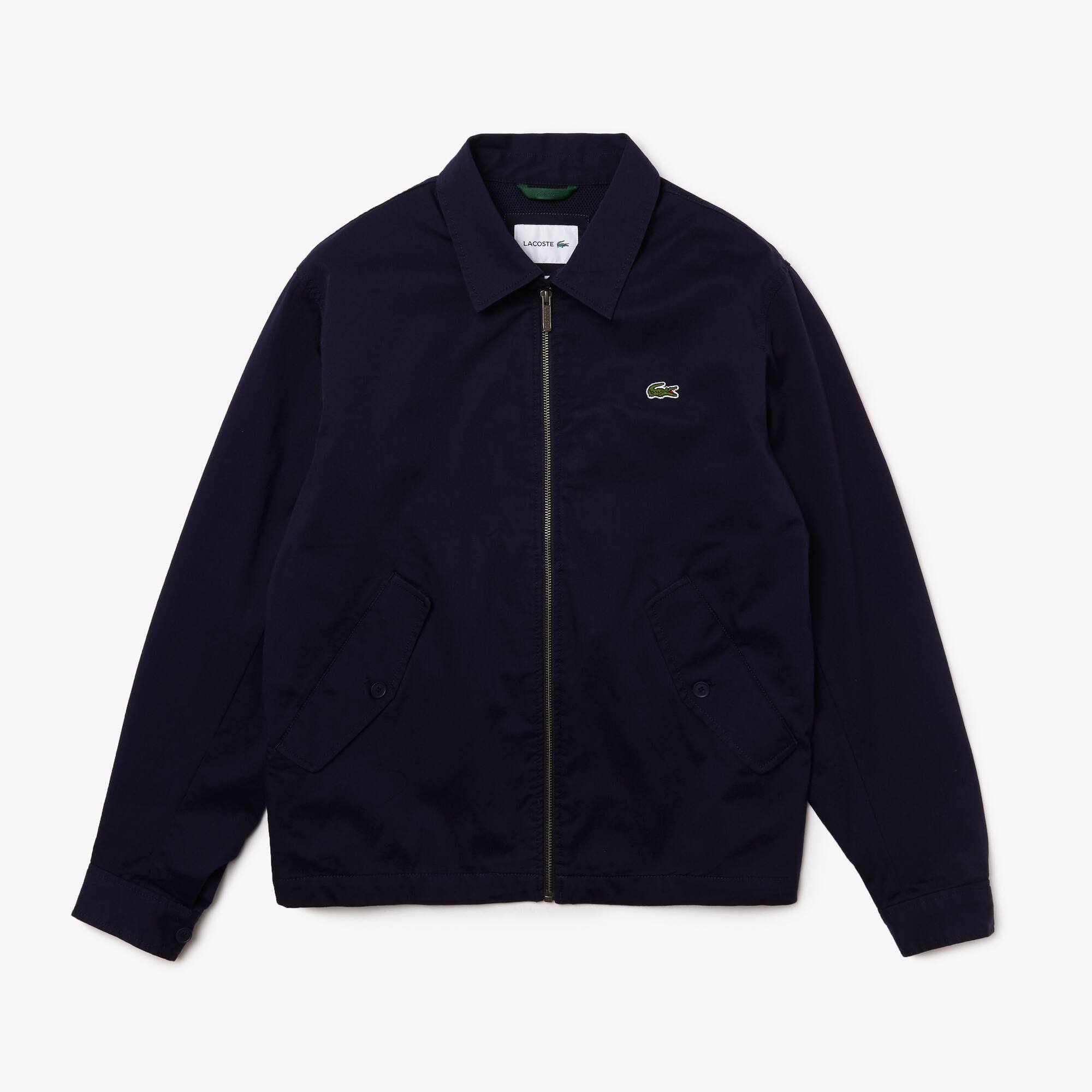 Chamarra corta para hombre en gabardina de algodón orgánico con cierre -  Chamarras y Abrigos - Novedades 2022 | Lacoste