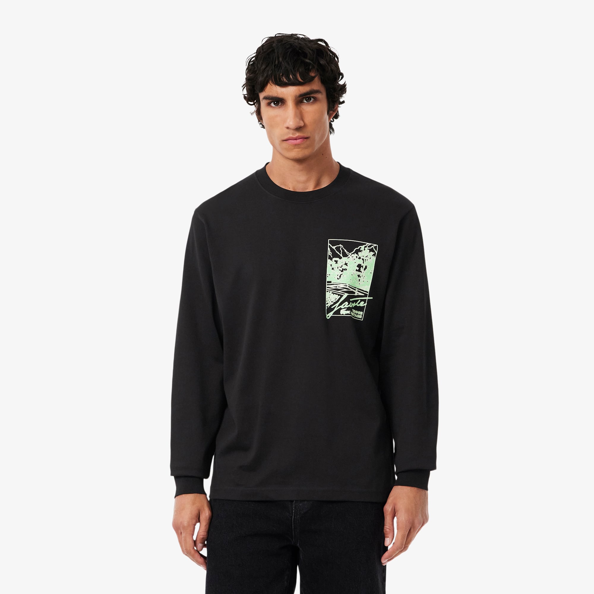 Lacoste Men's Long Sleeve Heavy Jersey T-Shirt