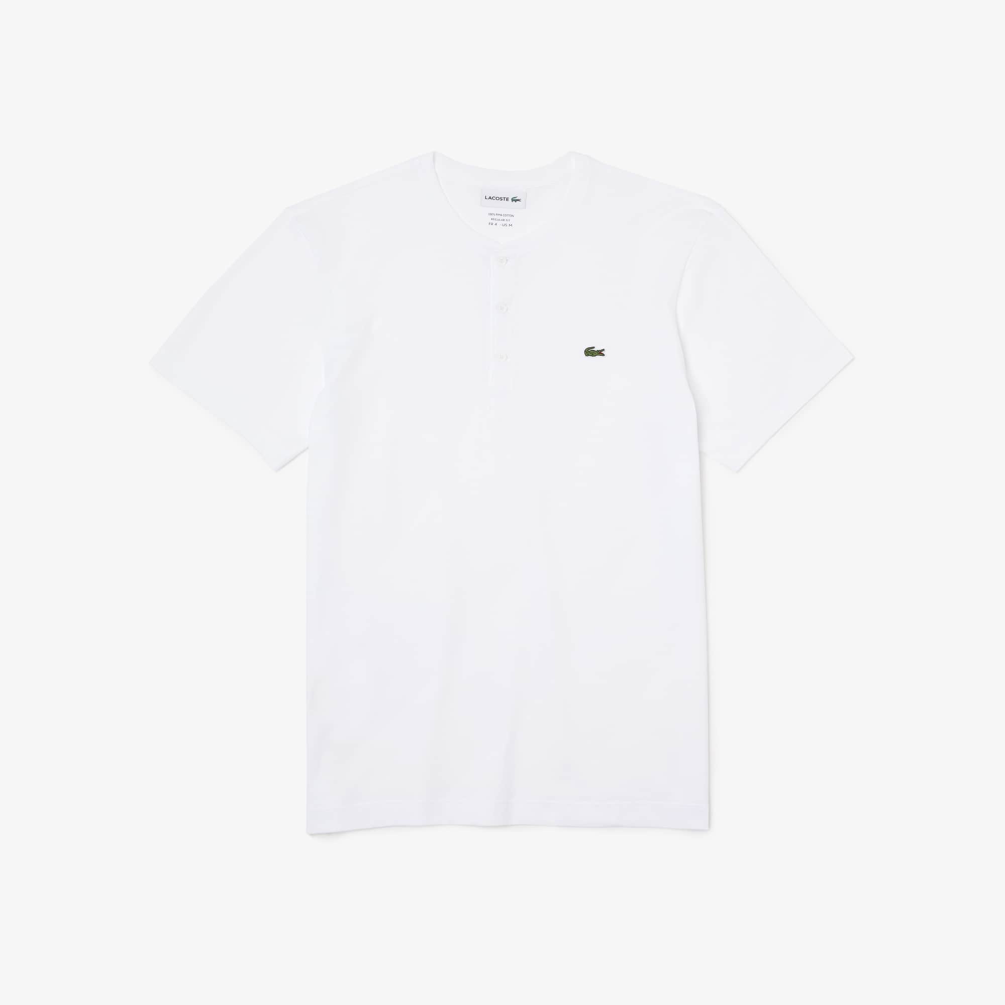 Men's Pima Cotton Henley T-Shirt - T-shirts - New In 2026 | Lacoste