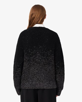 C&aacute;rdigan de Jacquard en Degradado con Efecto Metalizado