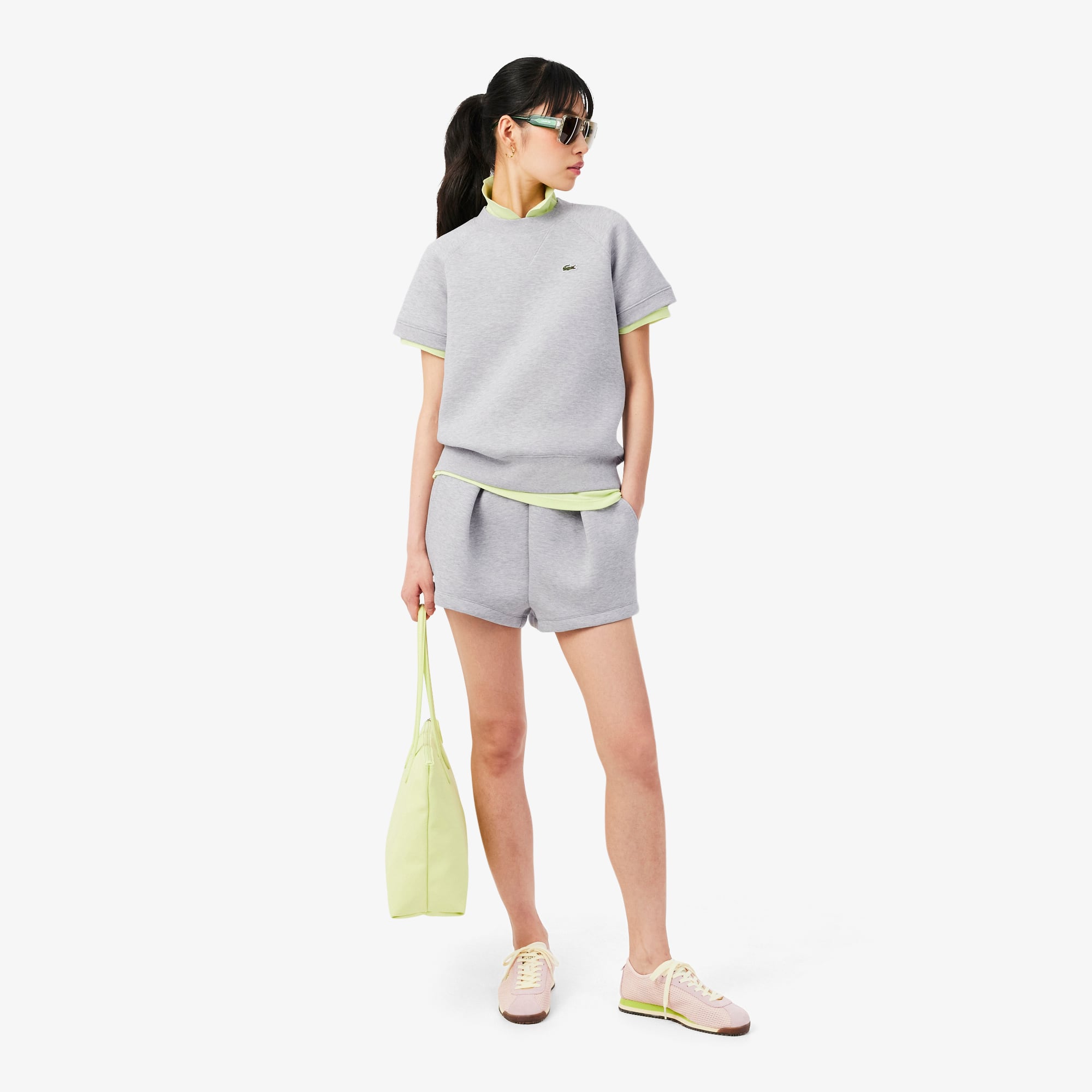 evolution、factory-6 ショートボード グレー Pleated Cotton Shorts - Shorts & Skirts - New In 2026 | Lacoste