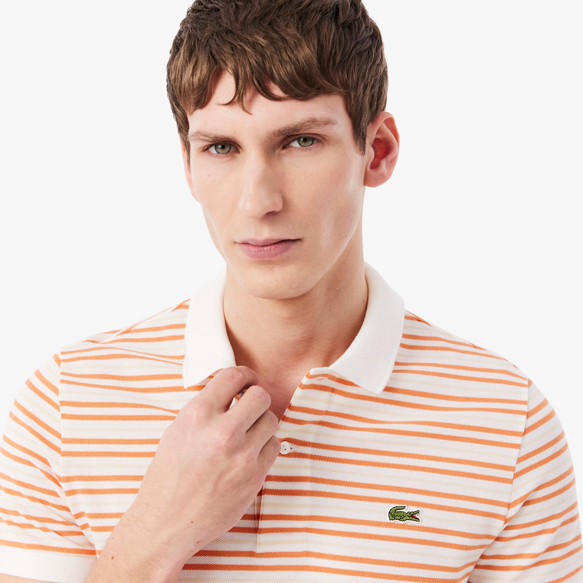 Classic Fit Striped Petit Piqué Polo