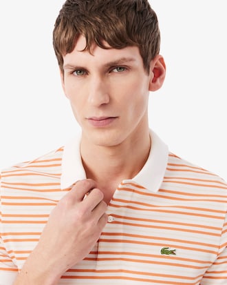 Classic Fit Striped Petit Piqu&eacute; Polo