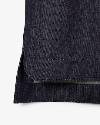 Runway Loose Fit Denim Polo Shirt