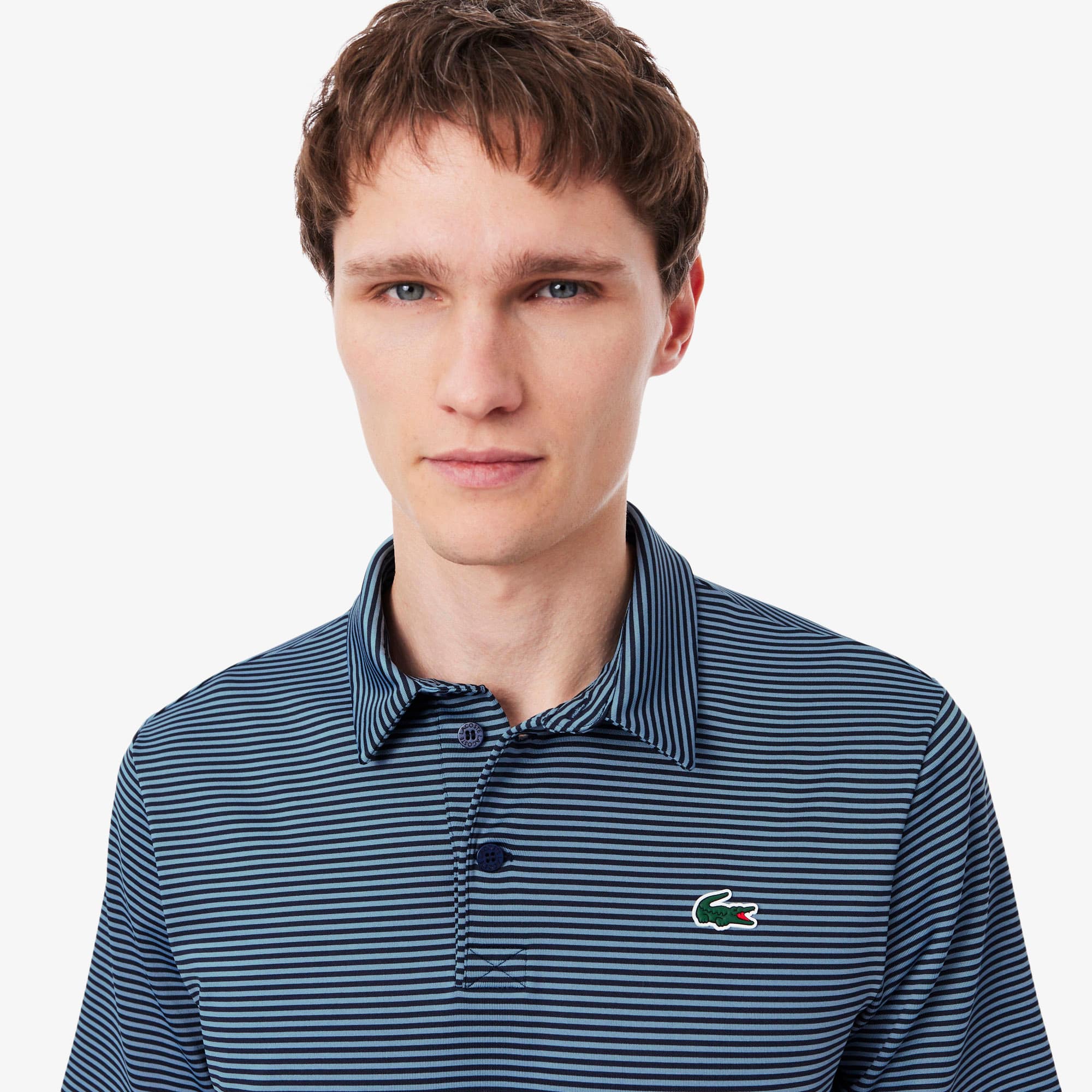 Ultra Dry Striped Golf Polo Shirt