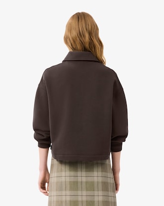 Women's Oversized Fleece Polo Collar Sweatshirt