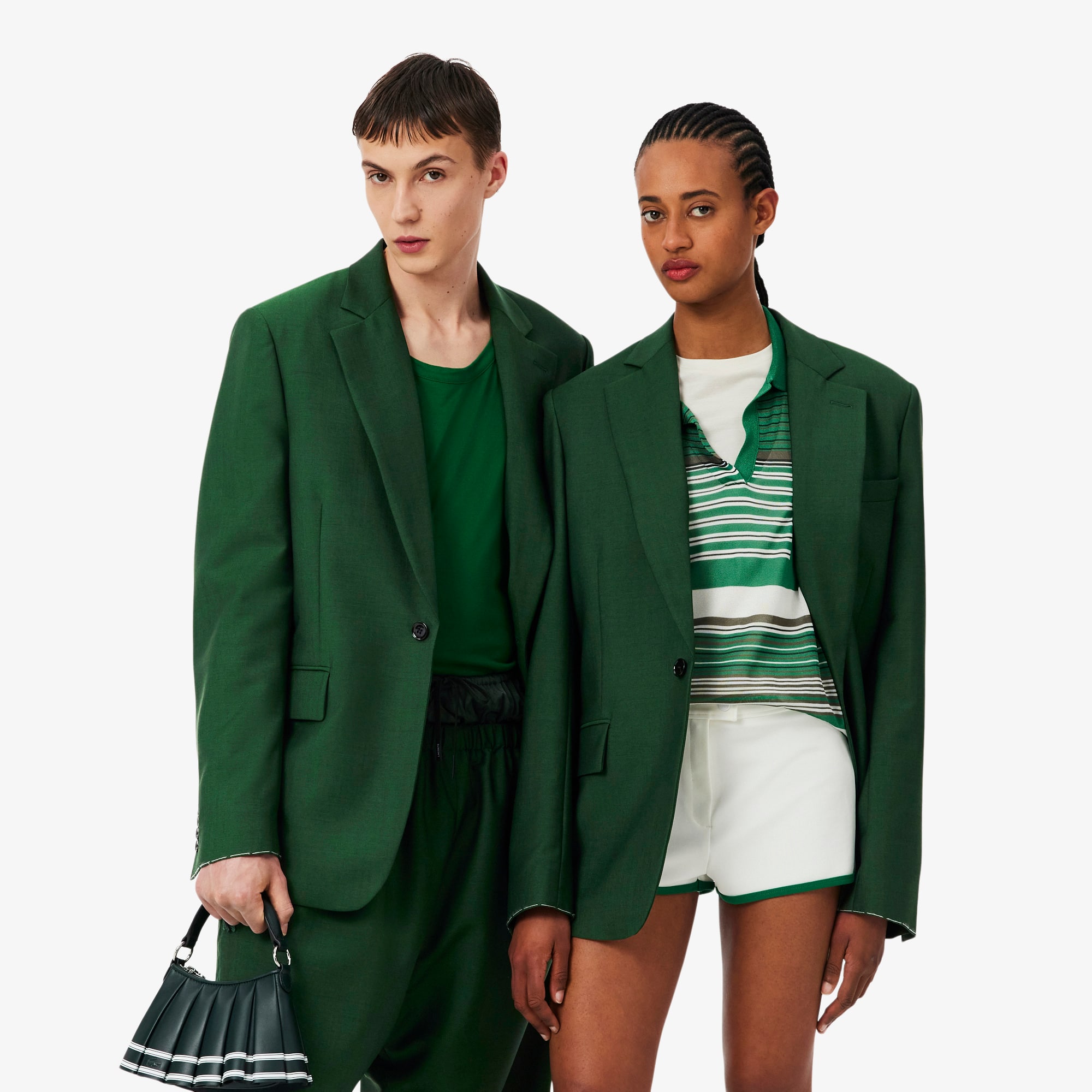 Lacoste Runway Pure Heavy Wool Blazer - S/m In Green