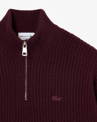 Wool High Zip Neck Sweater