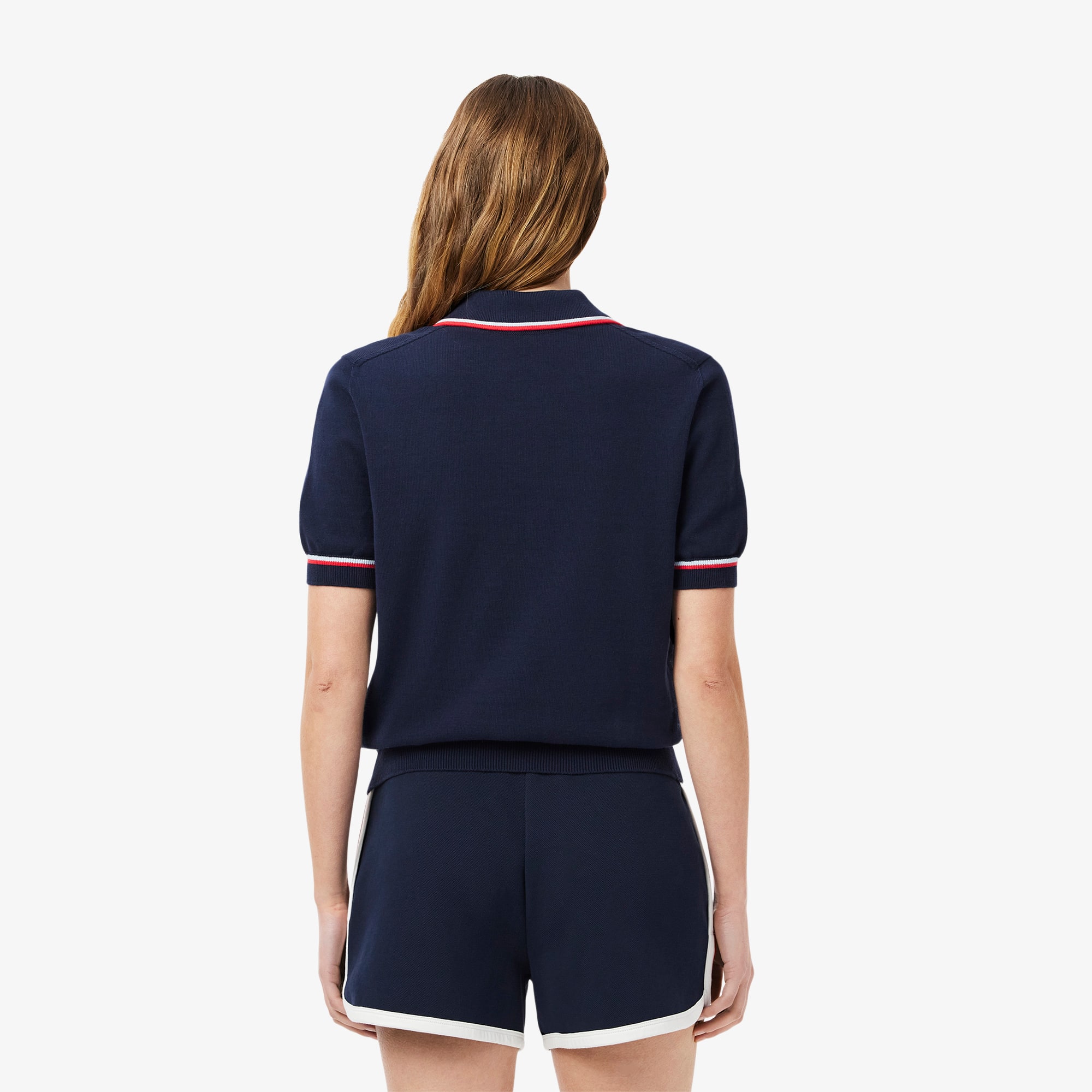 LACOSTE polo shirt navy y2k 海外ガール Lacoste Y2K 00s Women's Velour Velvet Half 3/4 Zip Sky Blue