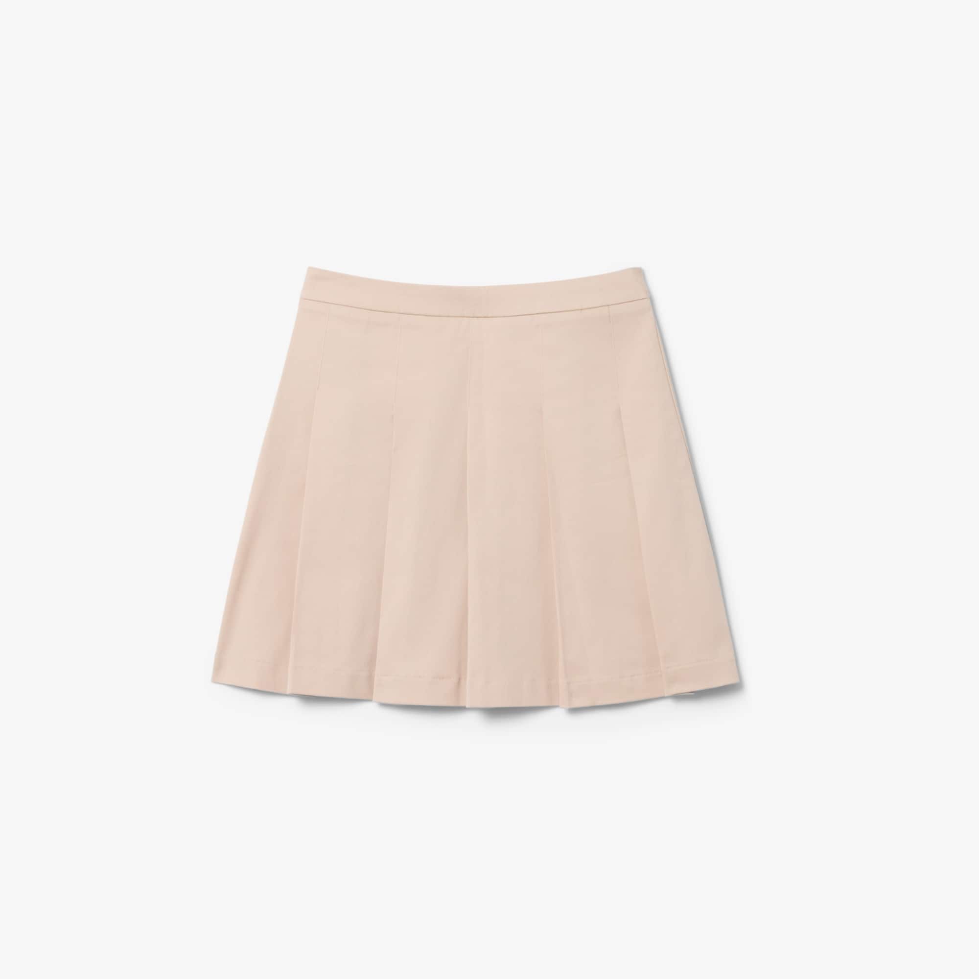 Pleated Cotton Twill Skirt