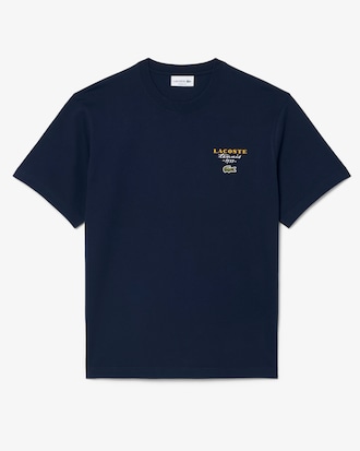 Playera de Tejido Jersey con Bordados y Estampados de Tenis