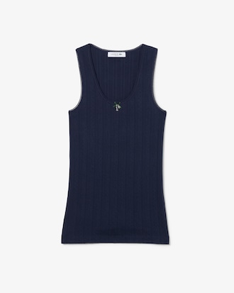 Women's Slim Fit Pointelle Knit Cotton Tank Top