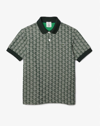 Unisex Lacoste LIVE Classic Fit Monogram Jacquard Polo