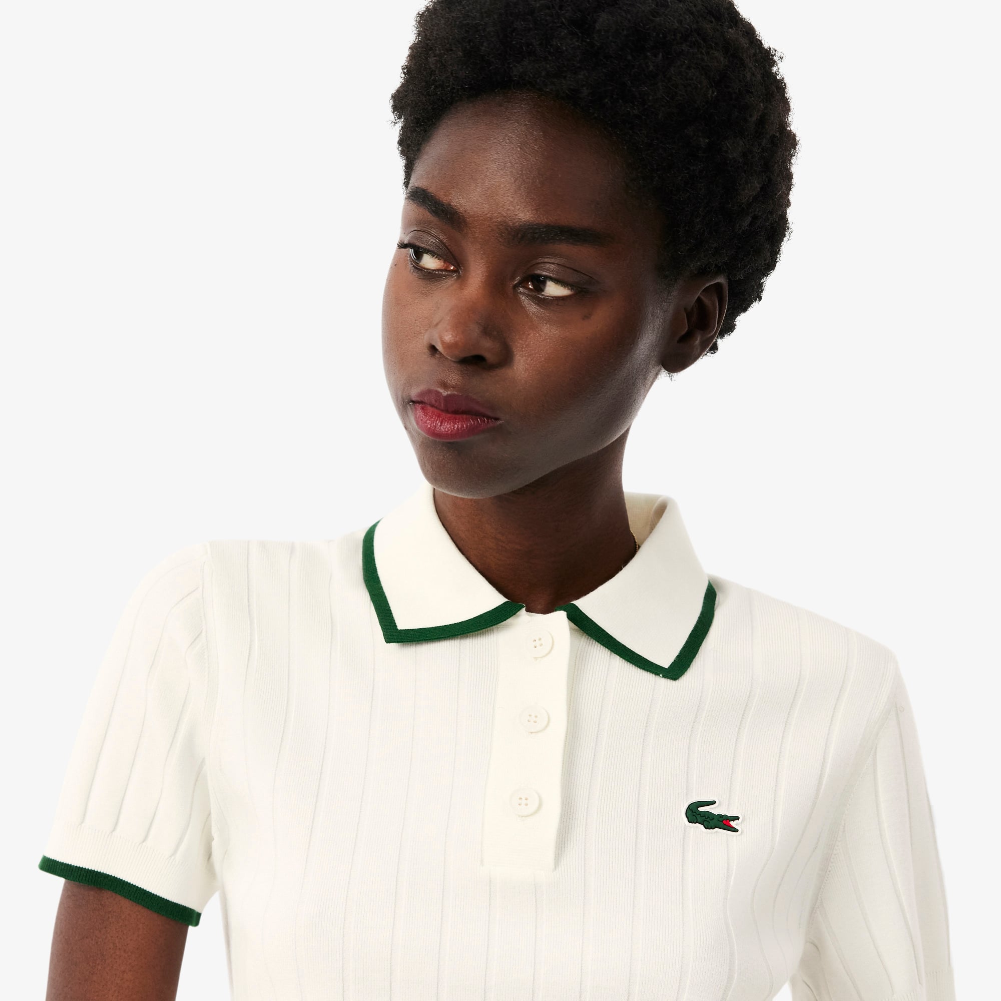 Women's Short Sleeve Polo Collar Golf Sweater - Sweaters