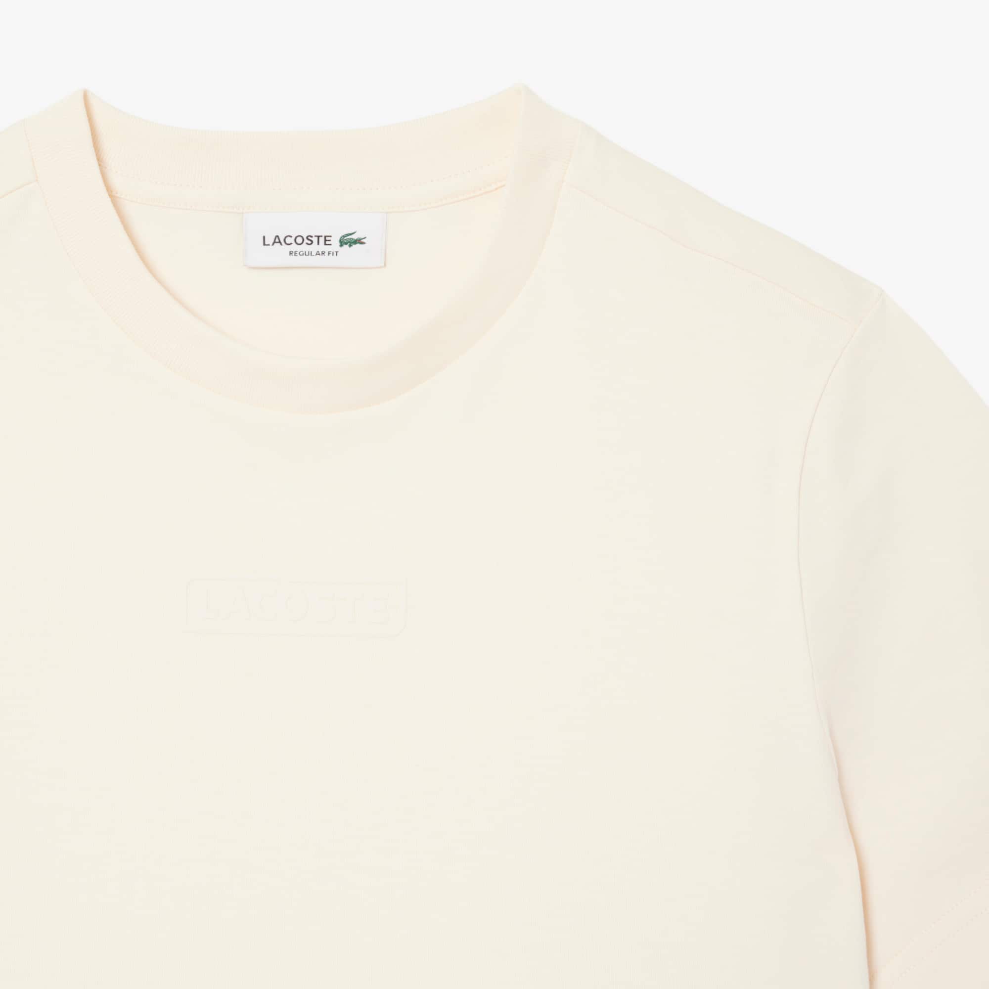 Tシャツ・カットソー LACOSTE Woman T-Shirt Cream PF1123 70V Women's Oversized Striped Cotton T-Shirt - T-Shirts & Tops