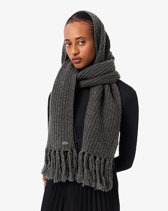 Women's Fringed Wool Scarf