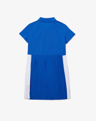 Girls&rsquo; Pleated Lightweight Cotton Piqu&eacute; Polo Dress