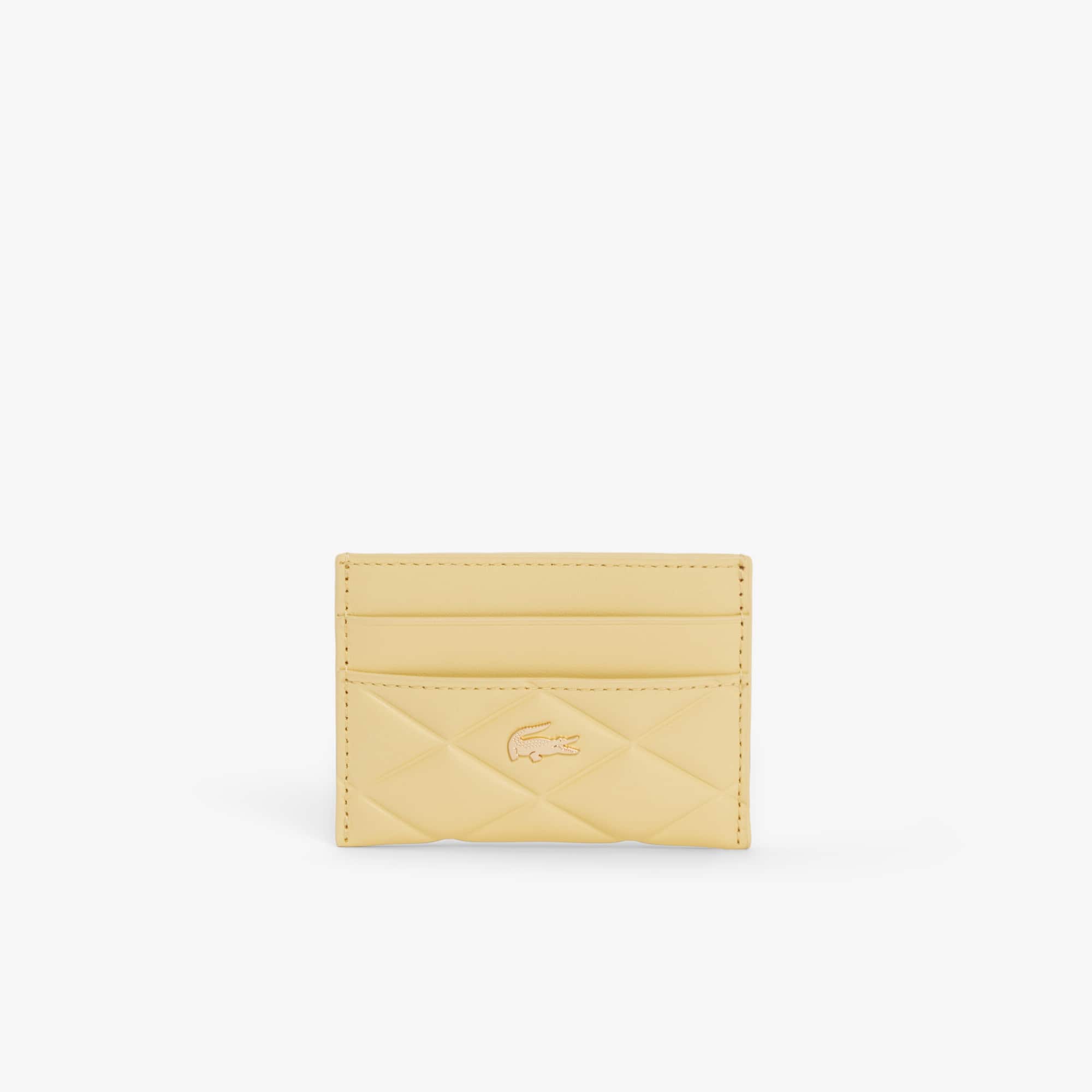 Lacoste Crocodelle Leather Cardholder - One Size In Yellow