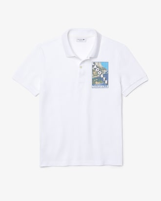 Men&rsquo;s Lacoste Regular Fit Landscape Badge Cotton Polo Shirt