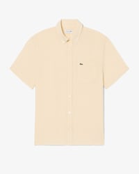 Camisa De Lino De Manga Corta Para Hombre