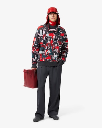 Runway Wool Blend Jacquard Sweater