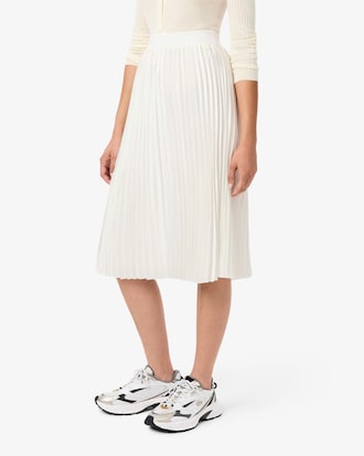 Women's Pleated Satin Midi Skirt
