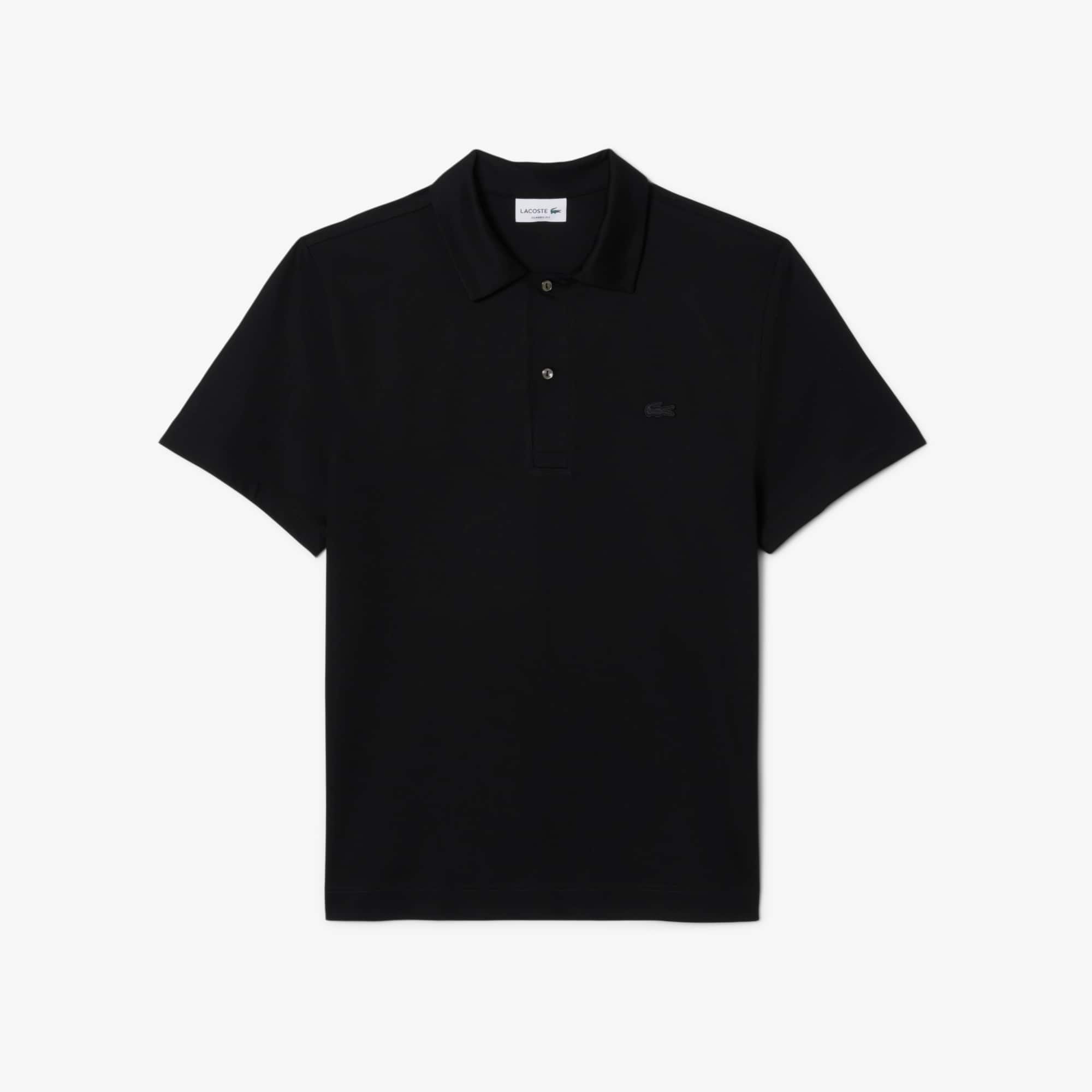 Lacoste Men's Paris Classic Fit Open Neck Embroidered Polo In Black