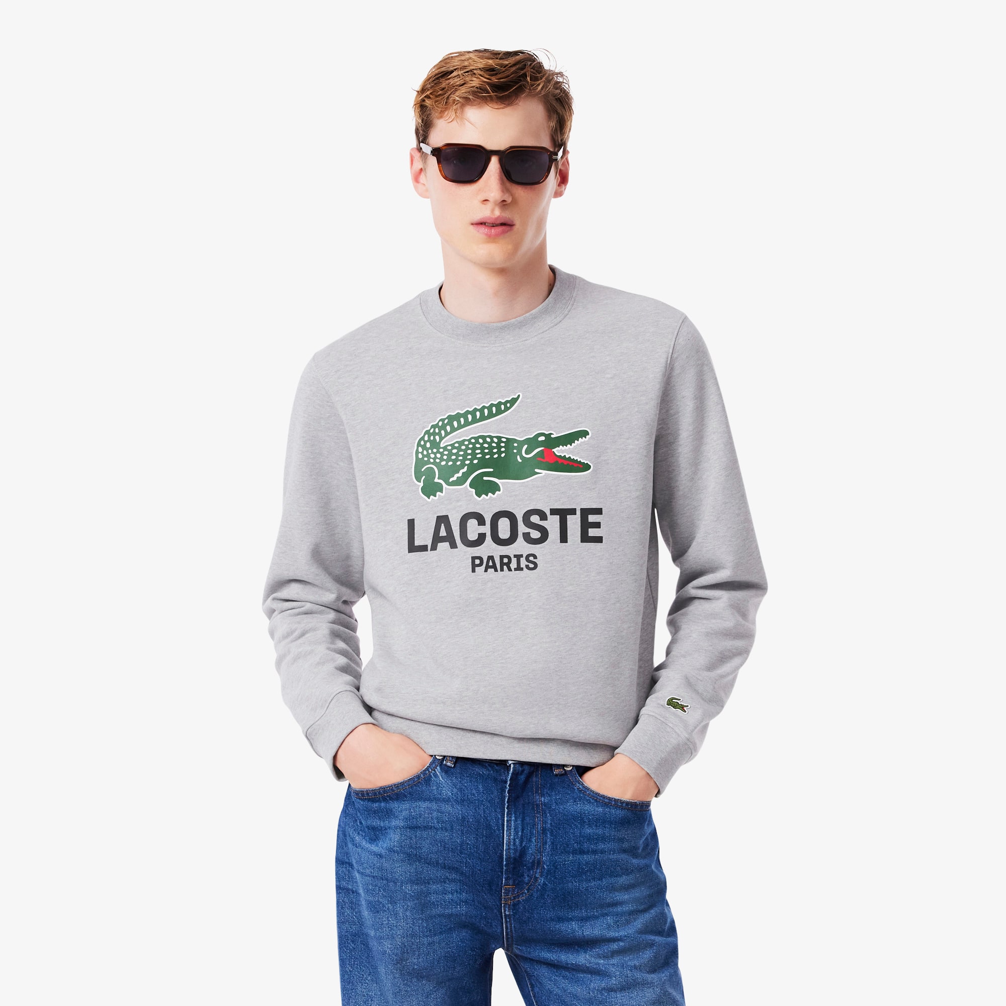 Men's Classic Fit Printed Crew Neck Sweatshirt - Sweaters