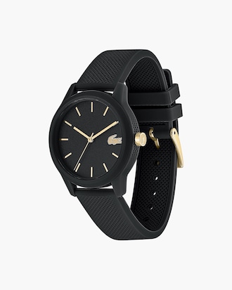 Women's L.12.12 Black Silicone Petit Piqué Strap Watch