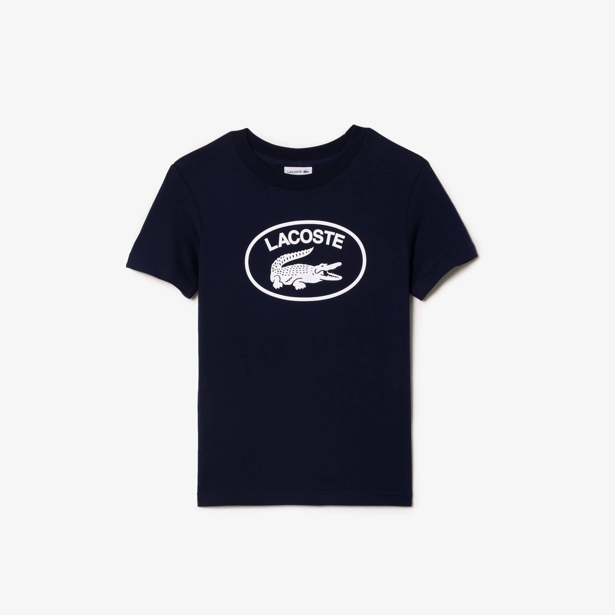 Kids' Lacoste Contrast Branded Cotton Jersey T-shirt - T
