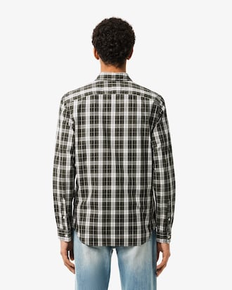Men's Slim Fit Stretch Plaid Shirt