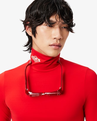 Runway High Neck Printed Stretch T-shirt