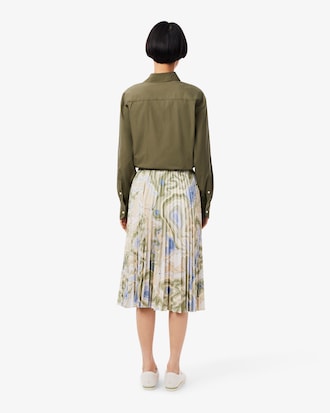 Women's Topography Print Pleated Skirt