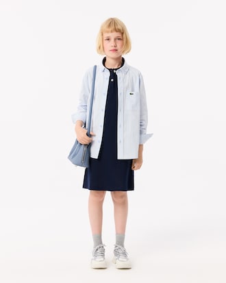 Robe polo en piqu&eacute; de coton uni