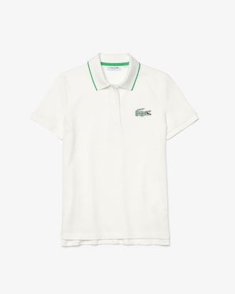 Women&rsquo;s Regular Fit Striped Crocodile Cotton Piqu&eacute; Polo