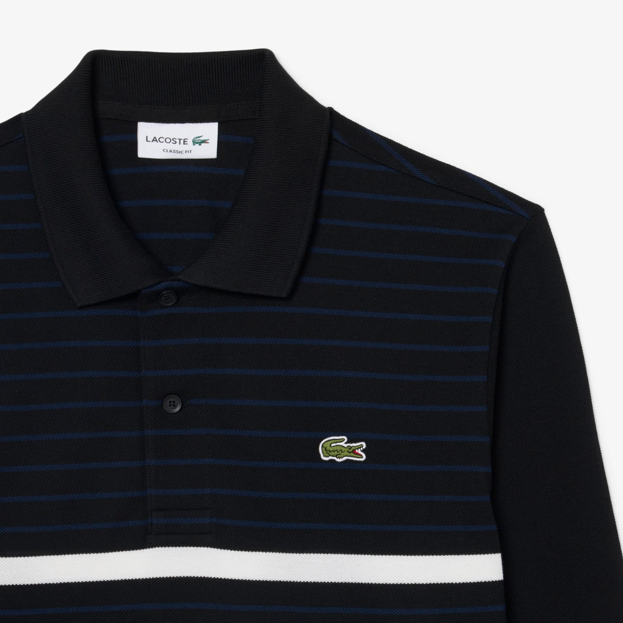 Classic Fit Striped Piqué Polo Shirt