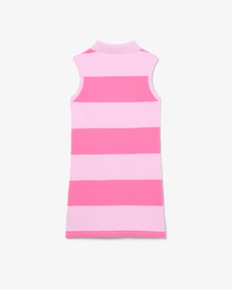 Sleeveless Striped Petit Piqu&eacute; Polo Dress