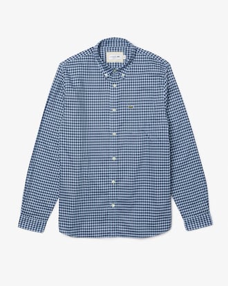Men's Regular Fit Gingham Print Cotton Poplin Shirt