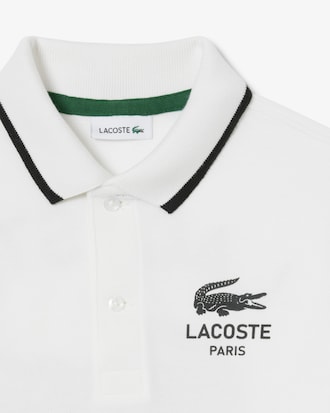 Boys' Stripe Collar Petit Piqué Polo