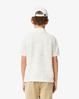 Kids' Flower Print Mini Piqué Polo