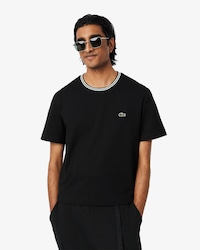 Men's Regular Fit Ribbed Collar Cotton T-Shirt