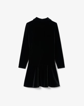 Girls' Shiny Stretch Velour Polo Dress