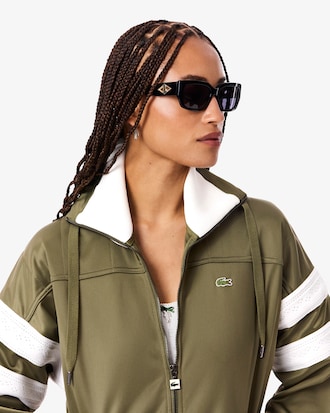 Sweatshirt oversize satin&eacute; bandes pointelle