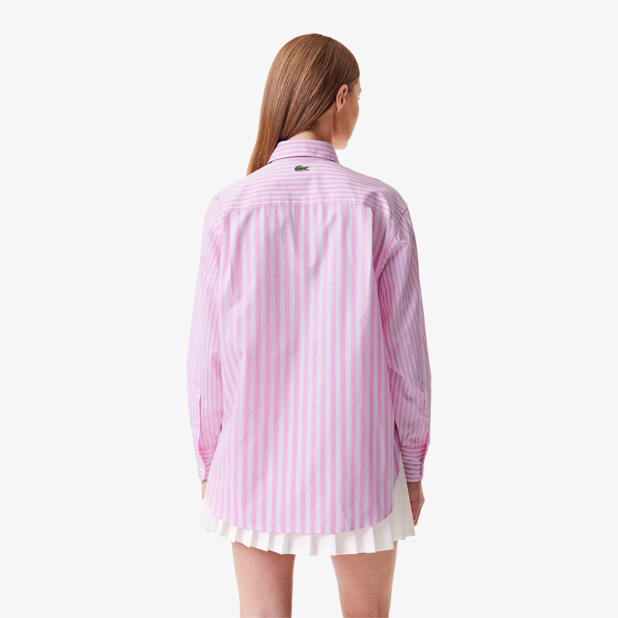 Women's Striped Cotton Poplin Shirt - T-Shirts & Tops - New