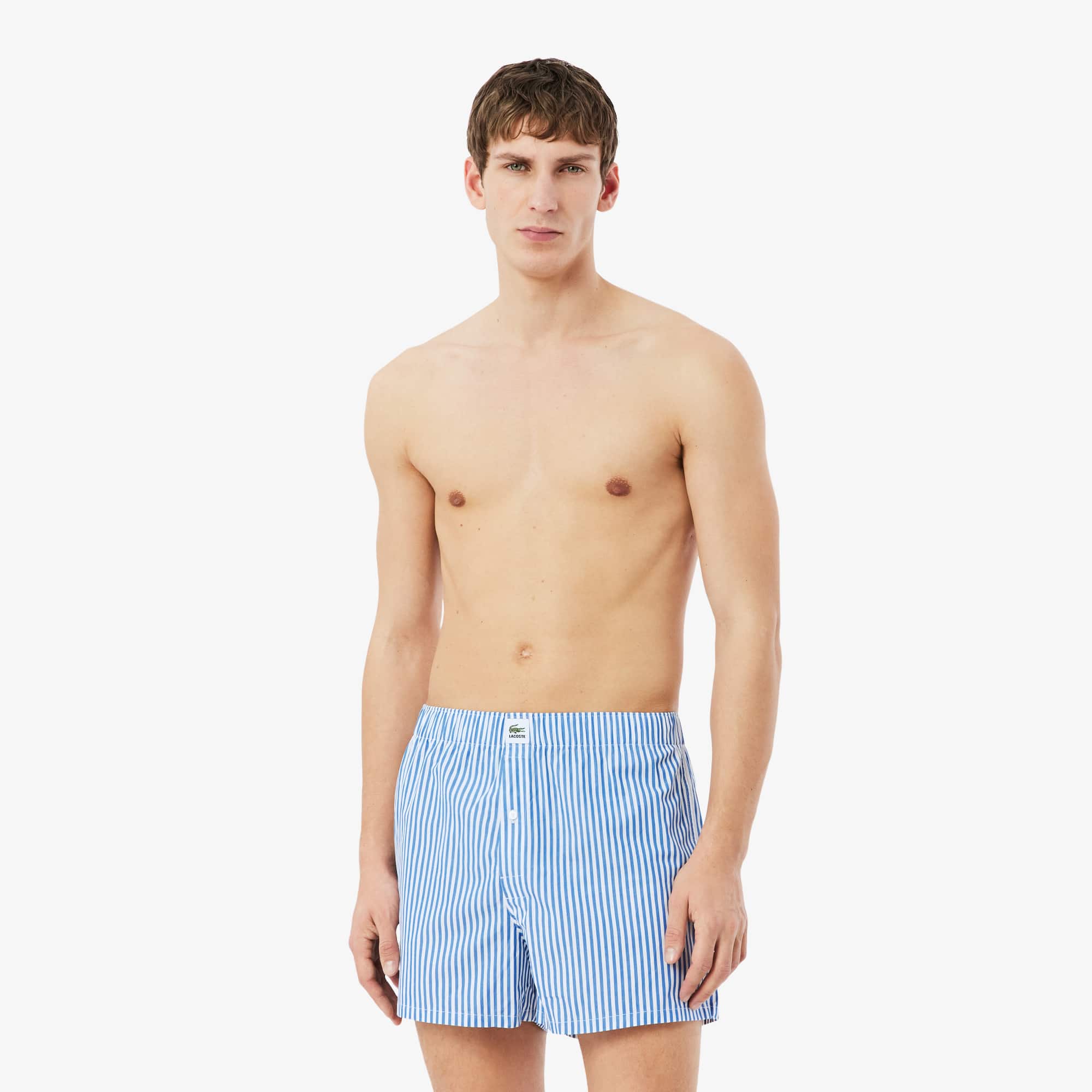 Lacoste 2-pack Cotton Poplin Boxers - Xs In Blue