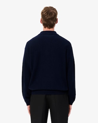 Men's Relaxed Fit Wool Polo Sweater