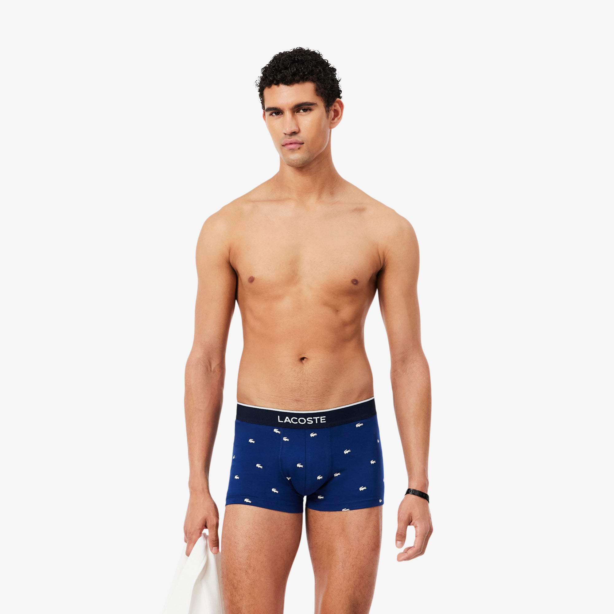 Lactose Men's 3-Pack Lifestyle All Over Print Trunks - White/Gray/Black