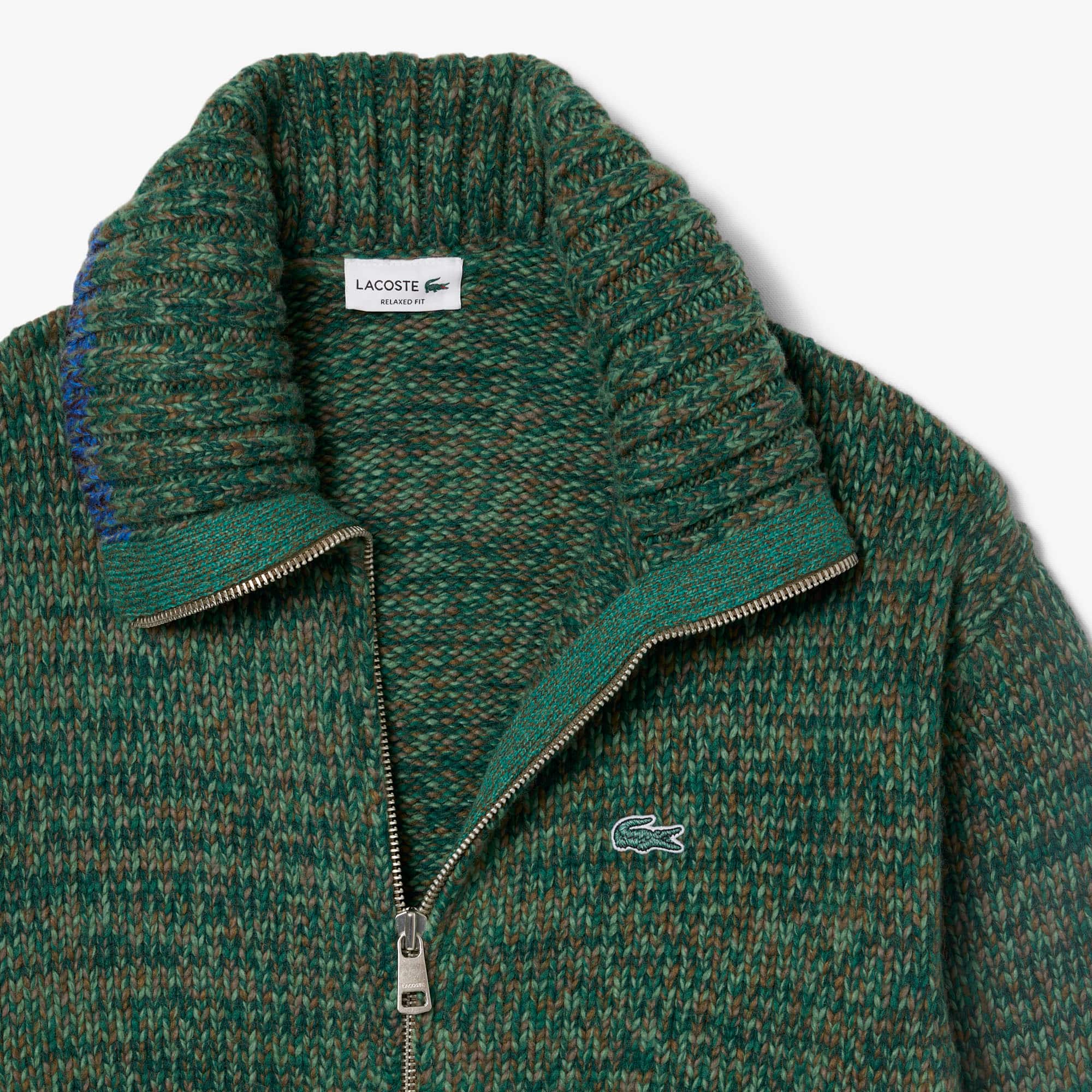 Men's High-Neck Mercerized Wool Zip-Up Sweater - Sweaters