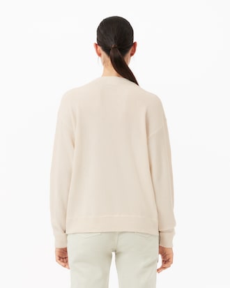 Women's Relaxed Fit Wool Moss Stitch Sweater